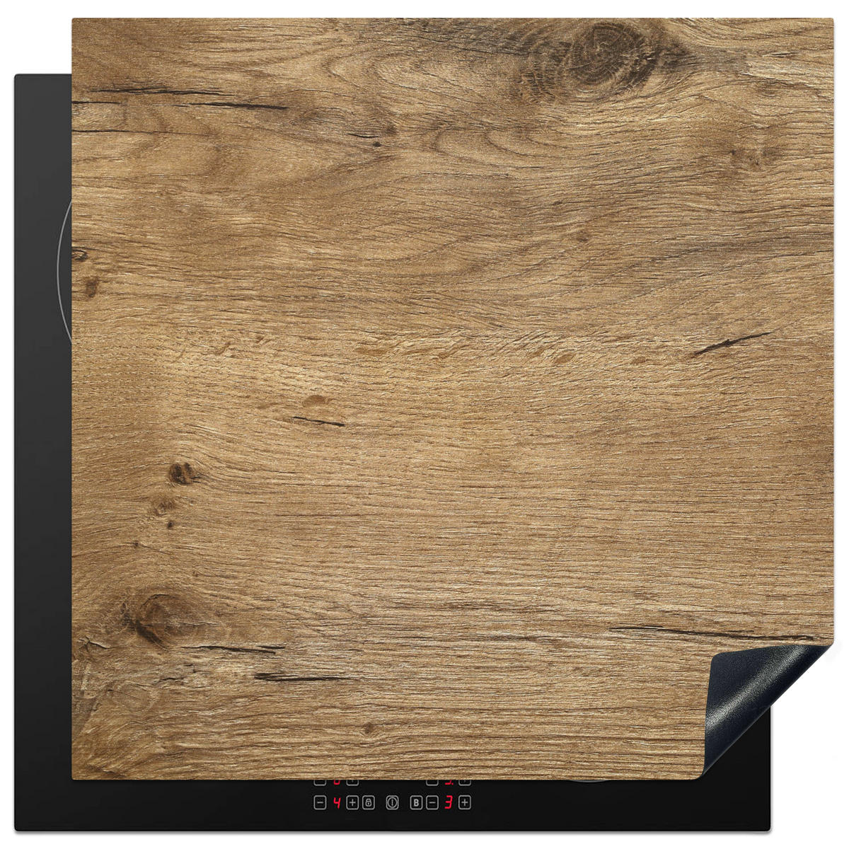 HERDABDECKPLATTE Holz - Braun - Holzoptik 78x78 cm - Eichefarben, Kunststoff (78/0.2/78cm) - MuchoWow