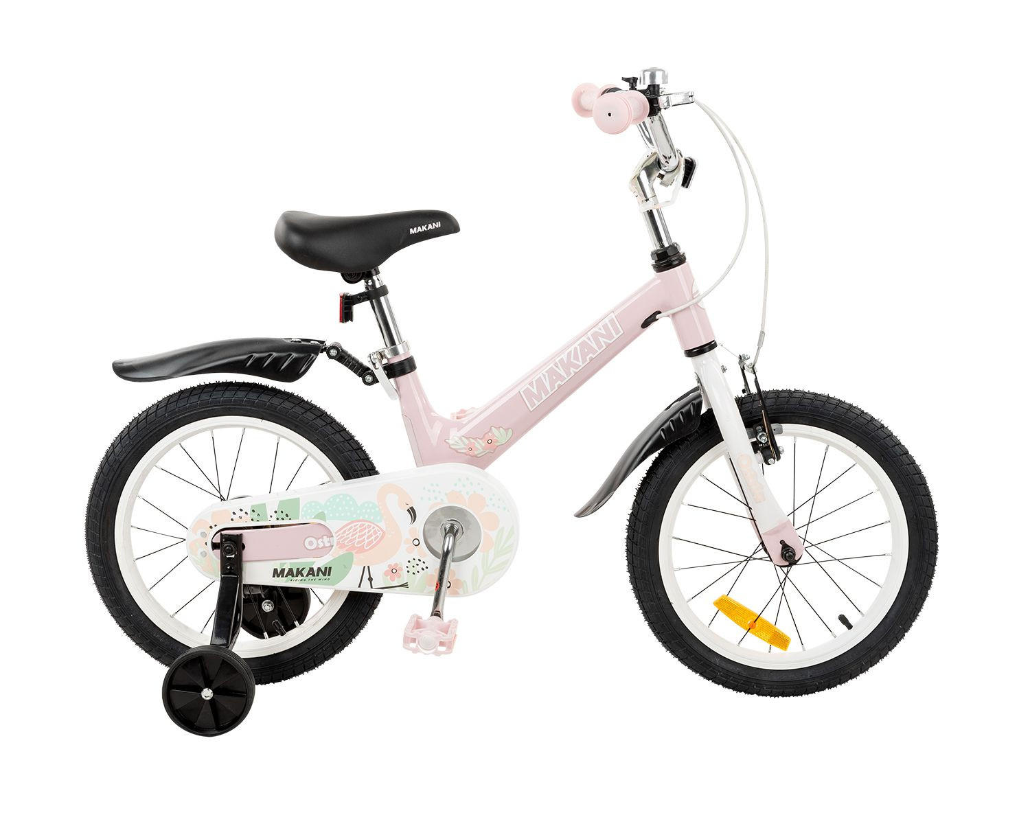 KINDERFAHRRAD 16 Zoll Ostria rosa Sitz und Lenker verstellbar, Stützräder - Rosa, Metall (77cm) - Makani