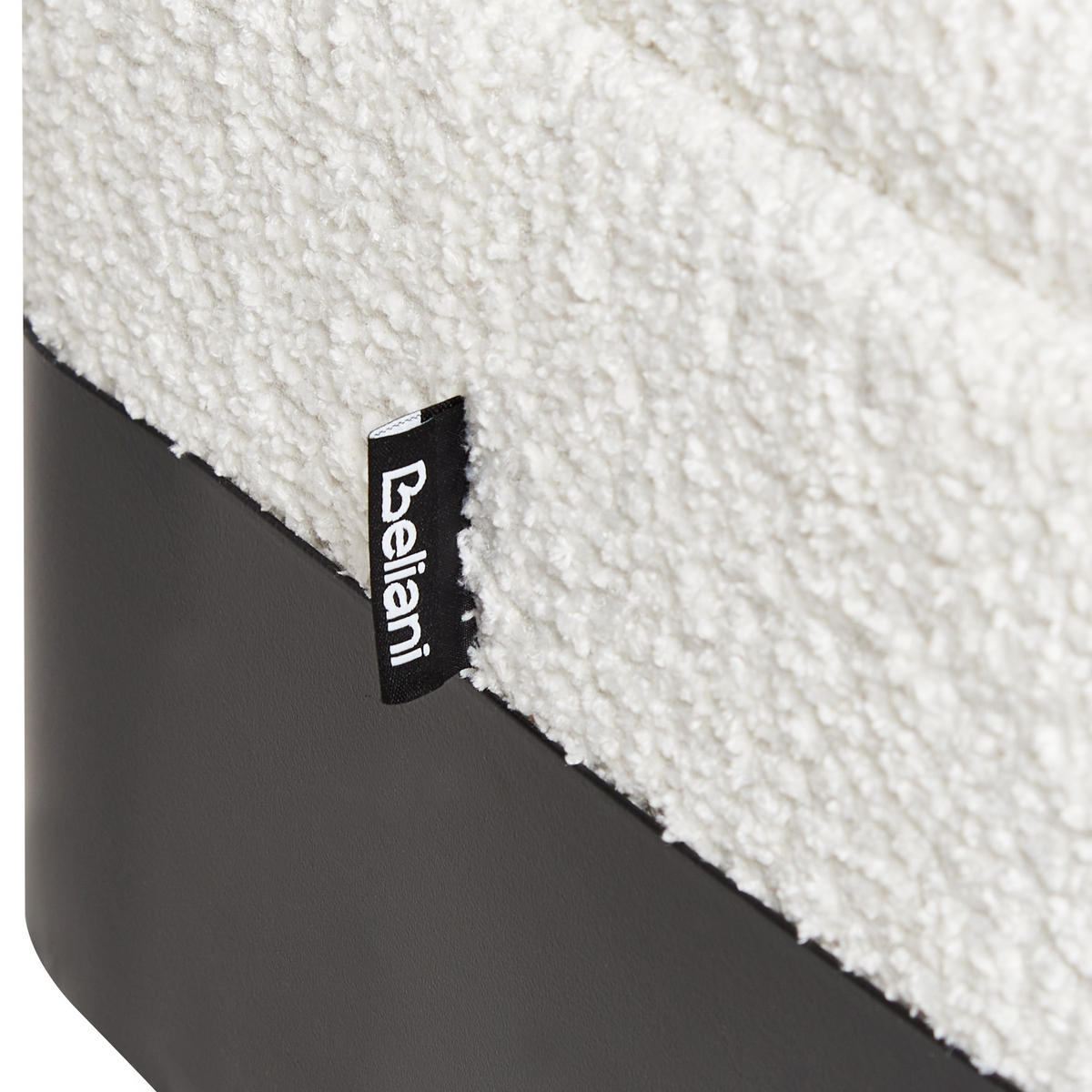 FÖRVARINGSBÄNK gräddvit Warren - Vit/Svart, Textil (40/45/100cm) - Beliani