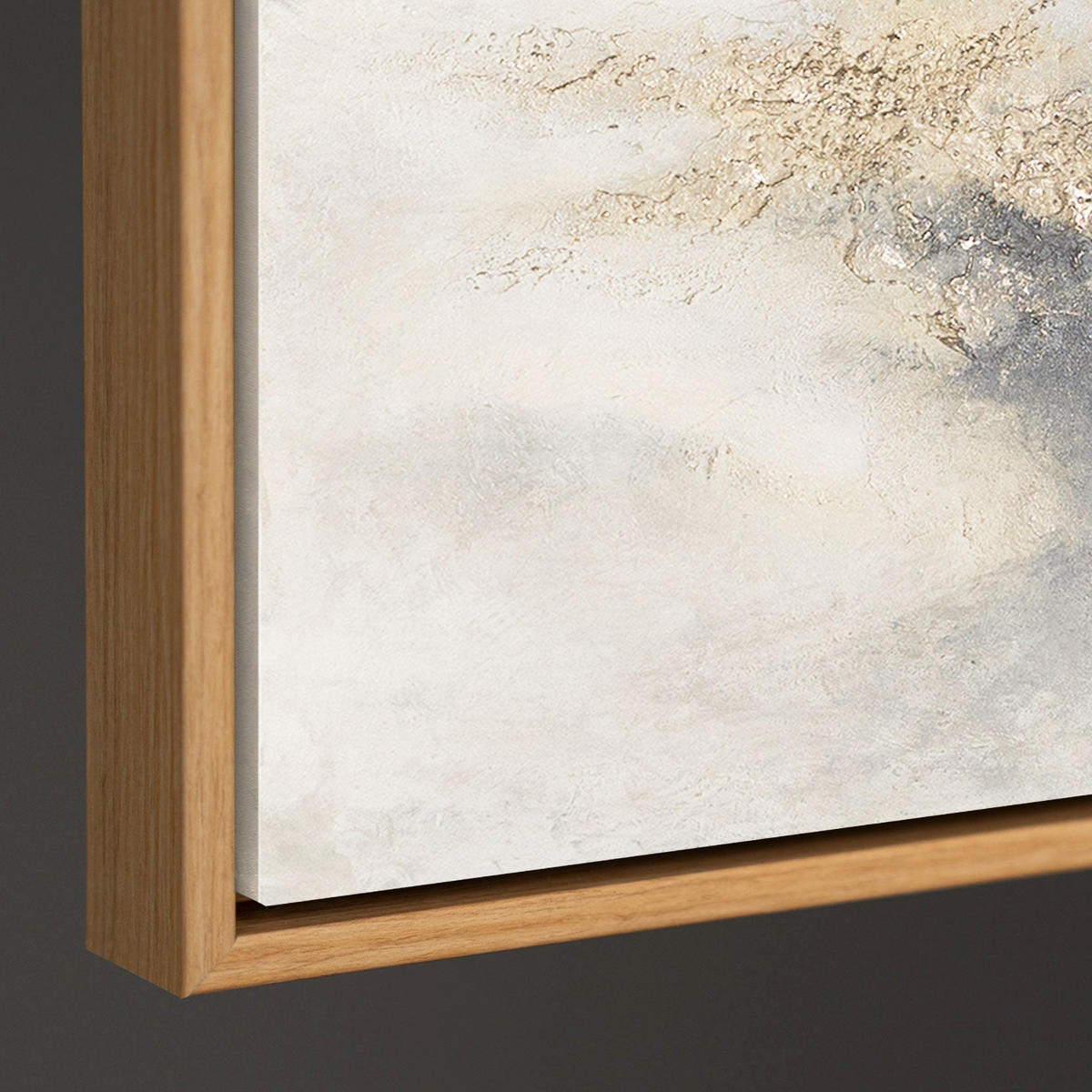 GEMÄLDE Wolkenmelodie Schattenfugenrahmen Eichefarben 120x80 cm - Eichefarben, Holz (120/80cm) - YS-art gallery