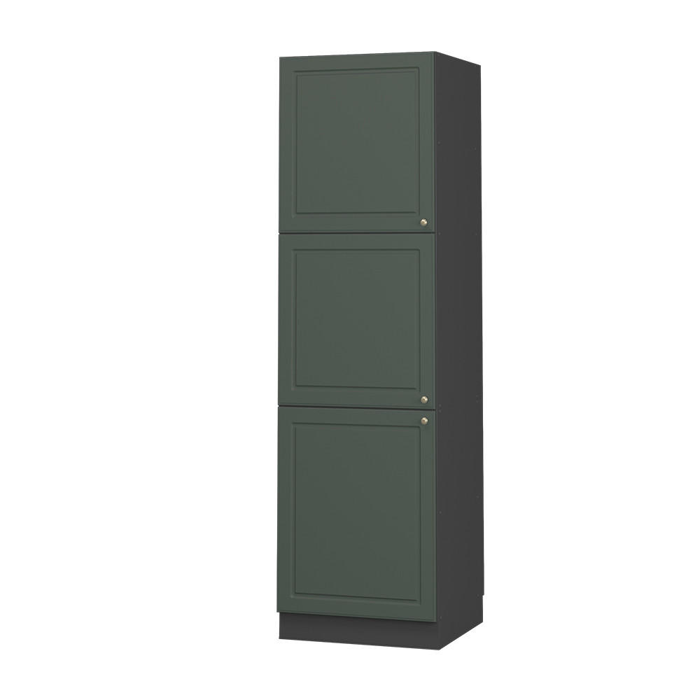 HERDUMBAUSCHRANK Fame-Line Grün-Gold Landhaus 60 cm - Anthrazit/Grün, Holzwerkstoff (60/206.8/58cm) - Vicco