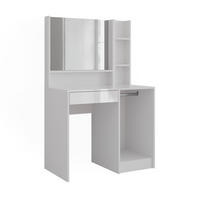 SCHMINKTISCH Sherry Weiß/Weiß Hochglanz 89.8 cm 3 Teile - Weiß Hochglanz, Holzwerkstoff (50.1cm) - Vicco