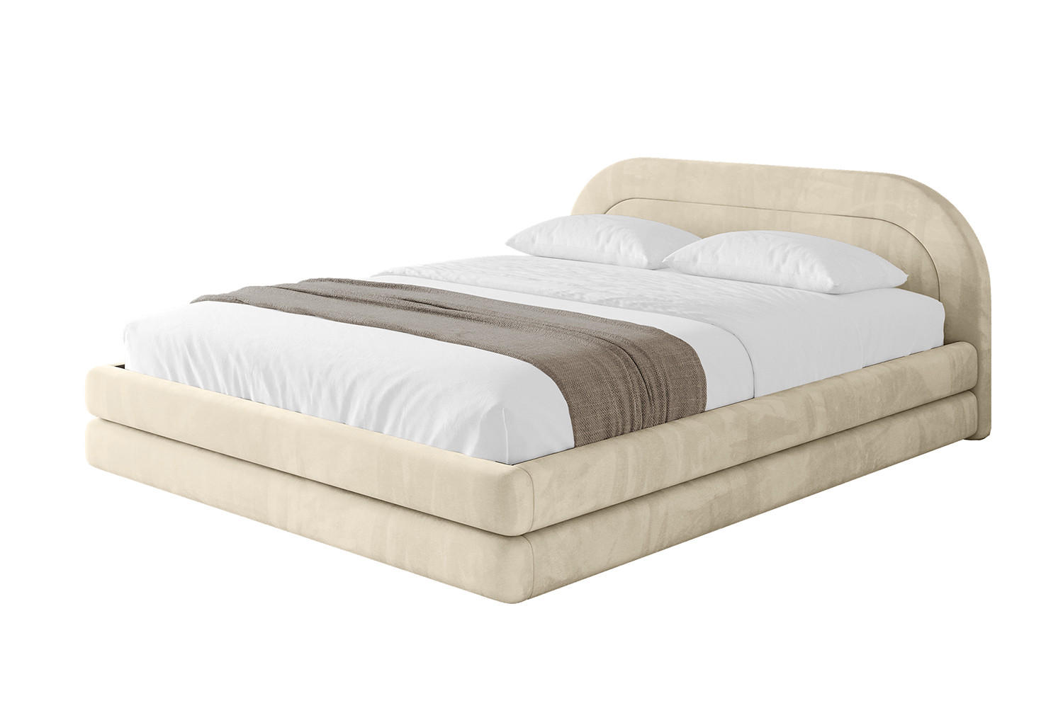 POLSTERBETT mit Bettkasten und Lattenrost, Bett mit Matratze H3/H4 - LERIS-v1 140x200 Beige - Ecru, Holzwerkstoff/Textil (140/200cm) - ALTDECOR