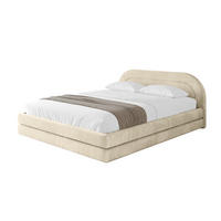 POLSTERBETT mit Bettkasten und Lattenrost, Bett mit Matratze H3/H4 - LERIS-v1 140x200 Beige - Ecru, Holzwerkstoff/Textil (140/200cm) - ALTDECOR