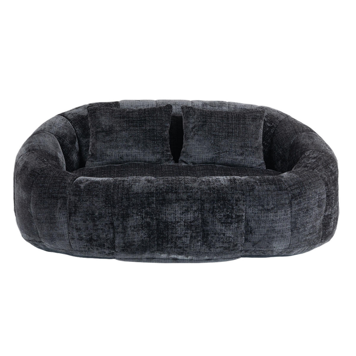 SITZSACK Lounge-Sofa 150x95 cm Chenille Black - Schwarz, Kunststoff (95/63/145cm) - Beauniv