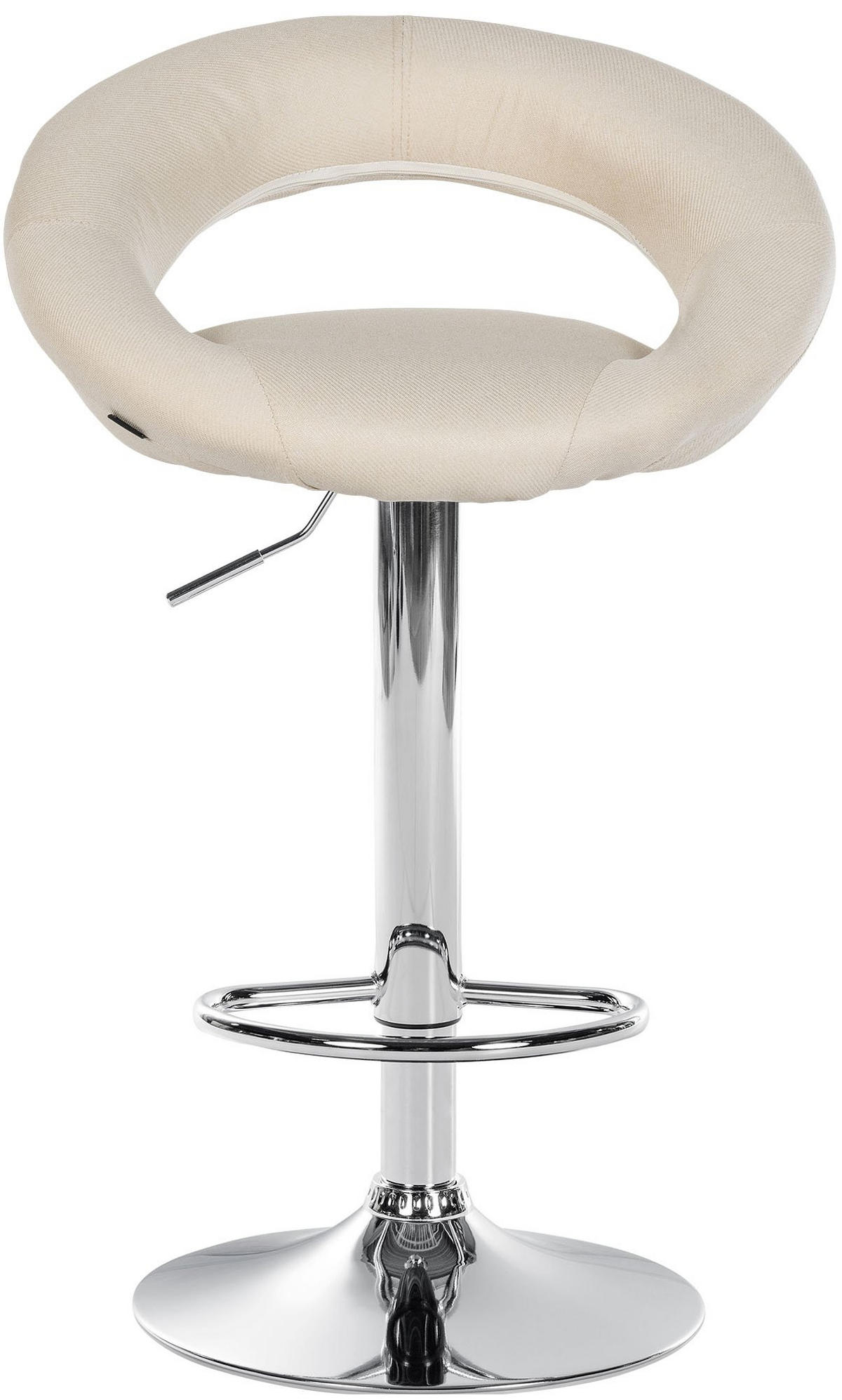 BARHOCKER Stoff creme - Chromfarben/Creme, Textil/Metall (52/77/47cm) - CLP