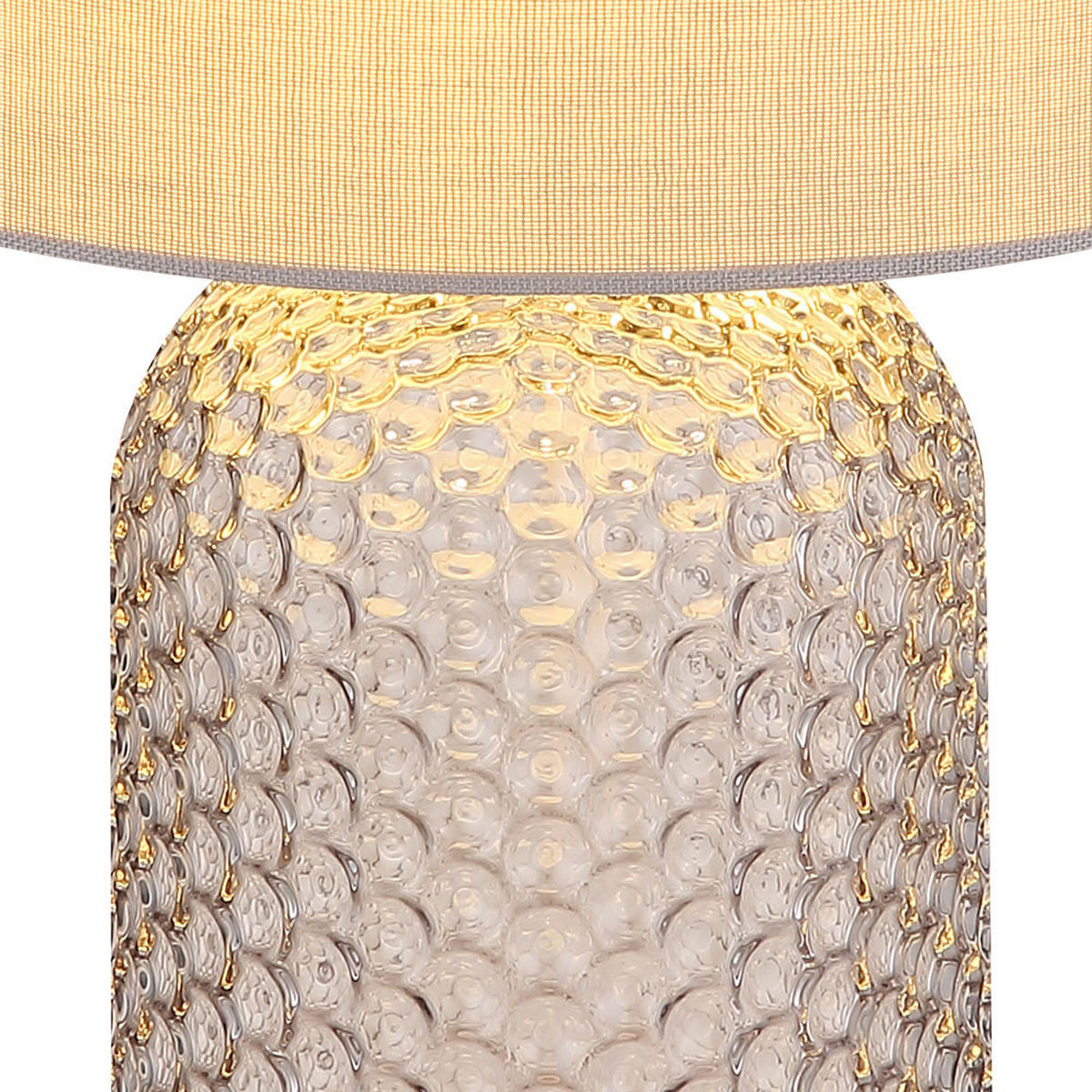 TISCHLEUCHTE SOFIA Grau Glas Textil - Grau, Glas (26.5/26.5/50cm) - Globo Lighting