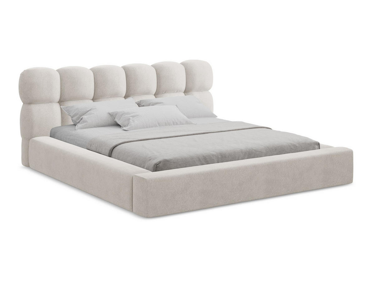 POLSTERBETT mit Bettkasten und Lattenrost 220x240 Beige - Beige/Creme, Kunststoff/Textil (180/200cm) - Makamii