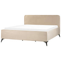 POLSTERBETT mit Lattenrost 180x200 cm Beige Valognes - Taupe, Textil (180/200cm) - Beliani