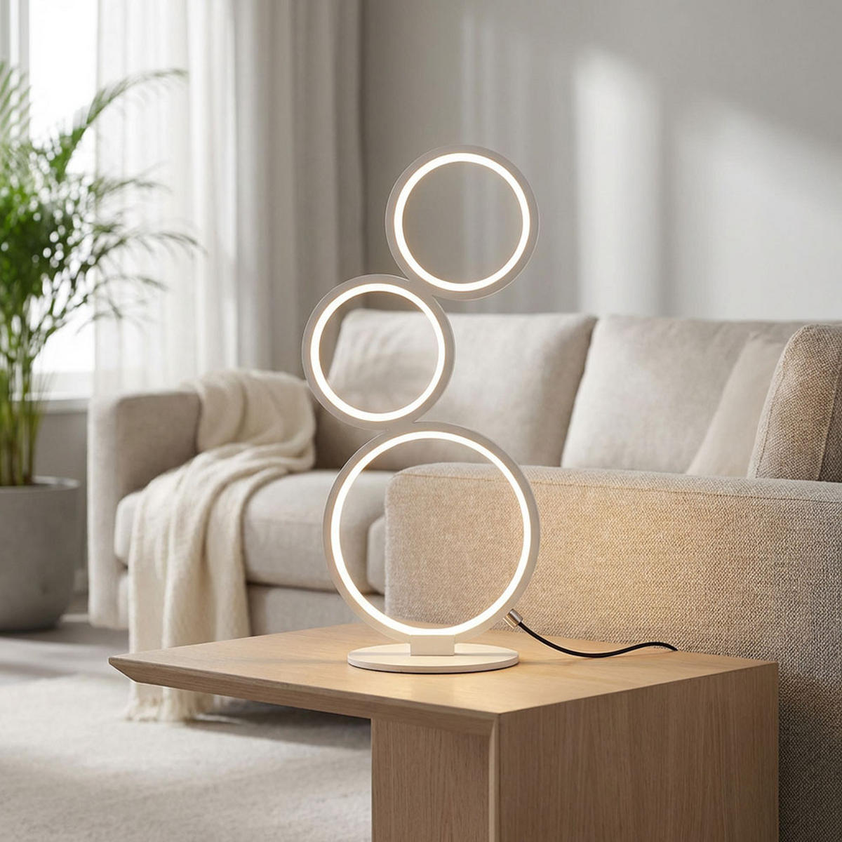 LED TISCHLEUCHTE Weiß matt - Weiß, Metall (20/15/45cm)