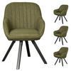 DININGSESSEL Matera - 4er Set - drehbar - grün - Schwarz/Grün, Textil/Metall (59/84/61cm) - bene living