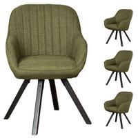 DININGSESSEL Matera - 4er Set - drehbar - grün - Schwarz/Grün, Textil/Metall (59/84/61cm) - bene living
