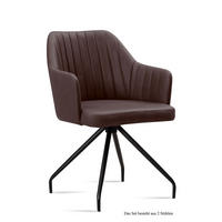 ARMLEHNSTUHL (2er-Set) Dinara 58x81x60 Schwarz/Braun - Schwarz/Braun, Kunststoff (60/81/58cm) - 58aufmkessel