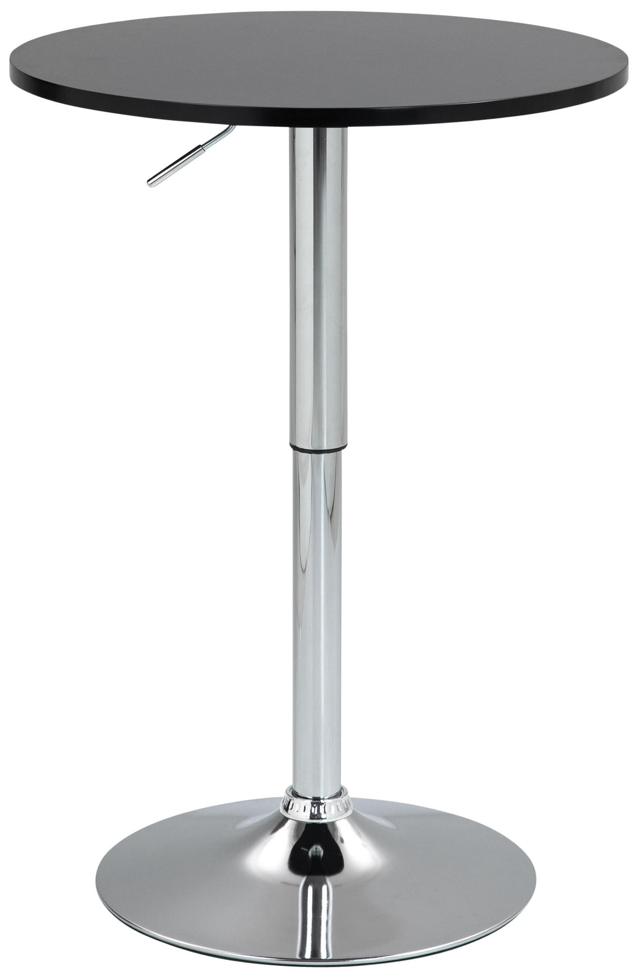2IN1 Stehtisch Höhenverstellbar Ø 60cm CHERI - 106cm Hoch, Metall Gestell | Schwarz-Silber - Schwarz, Metall (60/60/106cm) - DELUKE