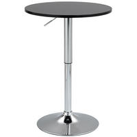 2IN1 Stehtisch Höhenverstellbar Ø 60cm CHERI - 106cm Hoch, Metall Gestell | Schwarz-Silber - Schwarz, Metall (60/60/106cm) - DELUKE