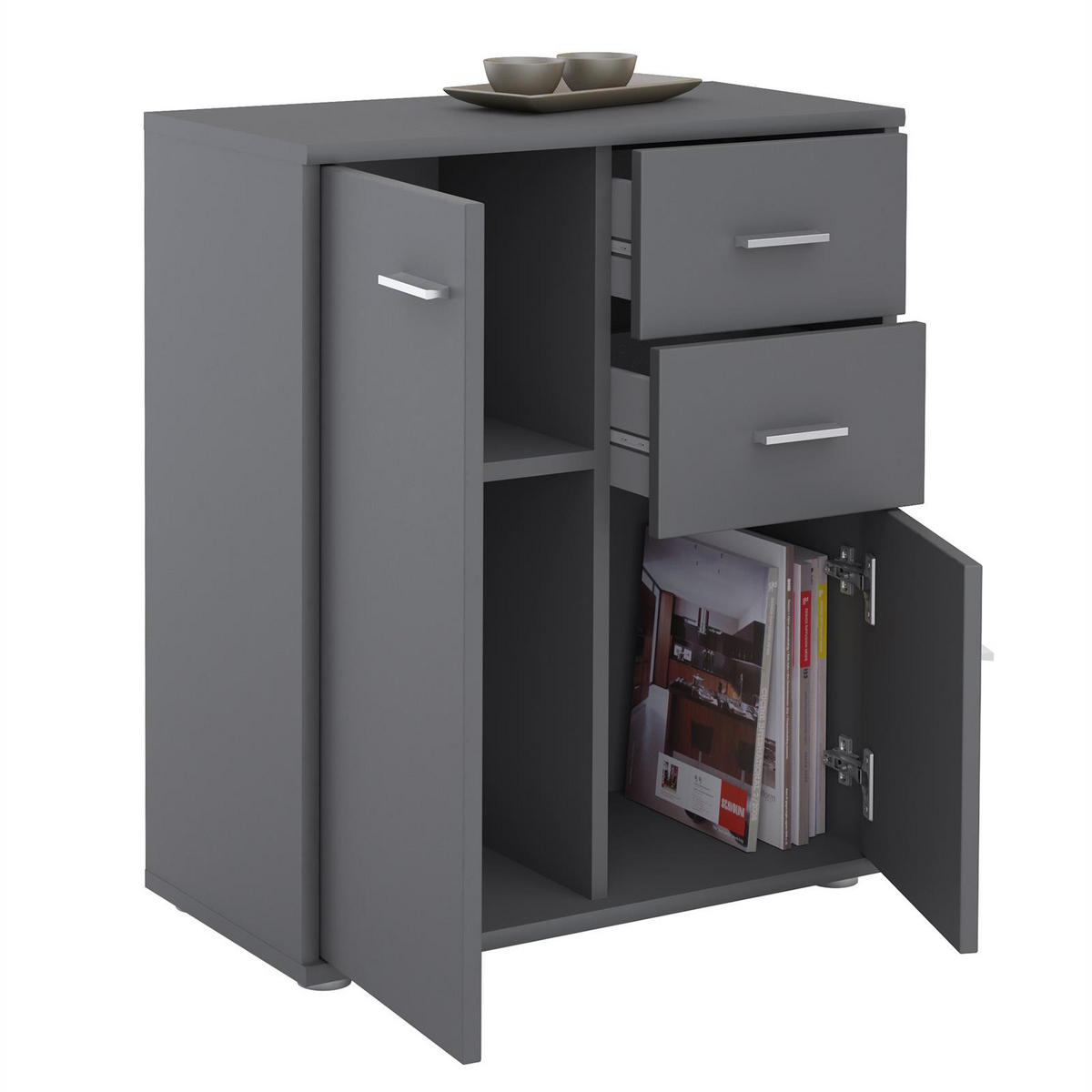 KOMMODE LOCARNO - Grau, Holzwerkstoff (60/70/30cm) - CARO-Möbel