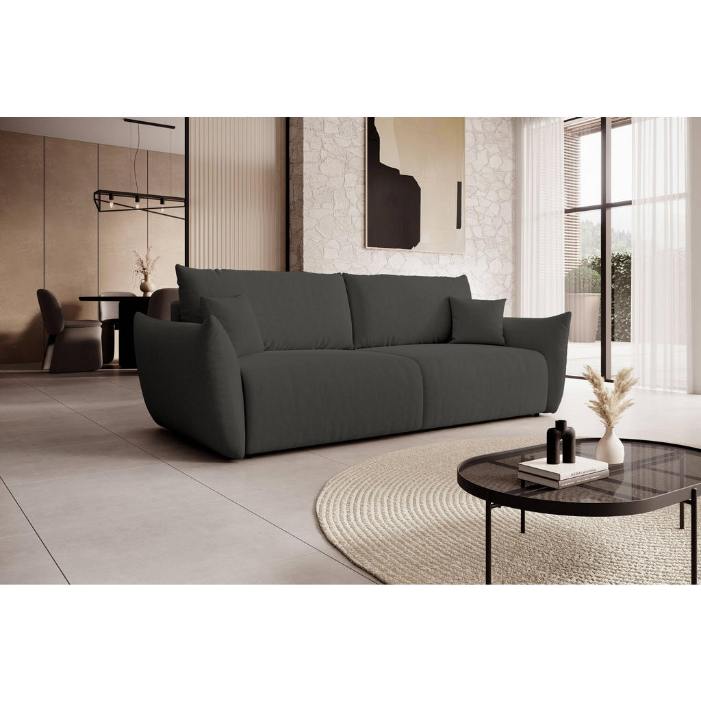 Thumbnail - Möblo Sofa, Graphit, Holzwerkstoff, 3-Sitzer, 240x88x108 cm, Wohnzimmer, Sofas & Couches, Sofas, 3-Sitzer Sofas