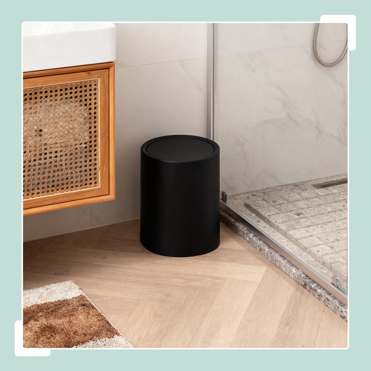 KOSMETIKEIMER - Schwarz, Kunststoff (20/26/20cm) - Relaxdays