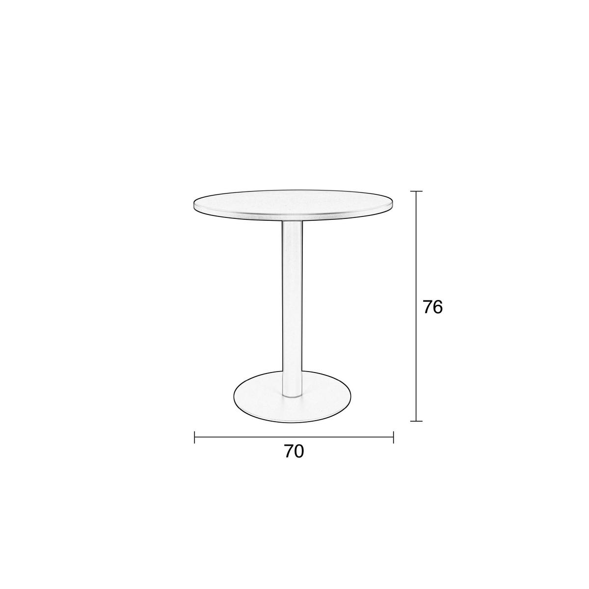BISTROTISCH Metsu Garten Rund 70 cm Schwarz - Schwarz, Metall (70/70/76cm) - Zuiver