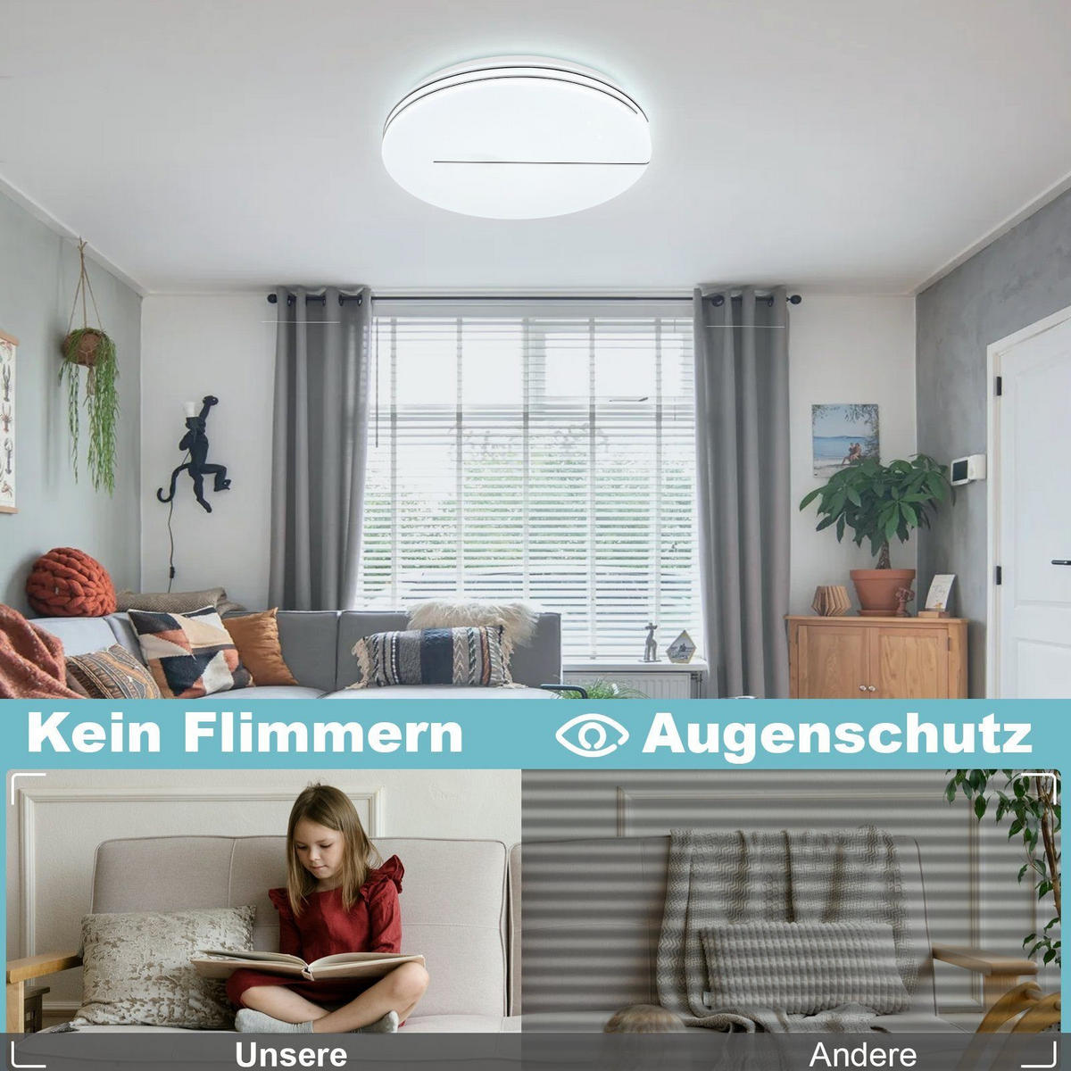 LED-DECKENLEUCHTE Hera 40/40/6cm - Weiß, Metall (40/40/6cm) - ZMH