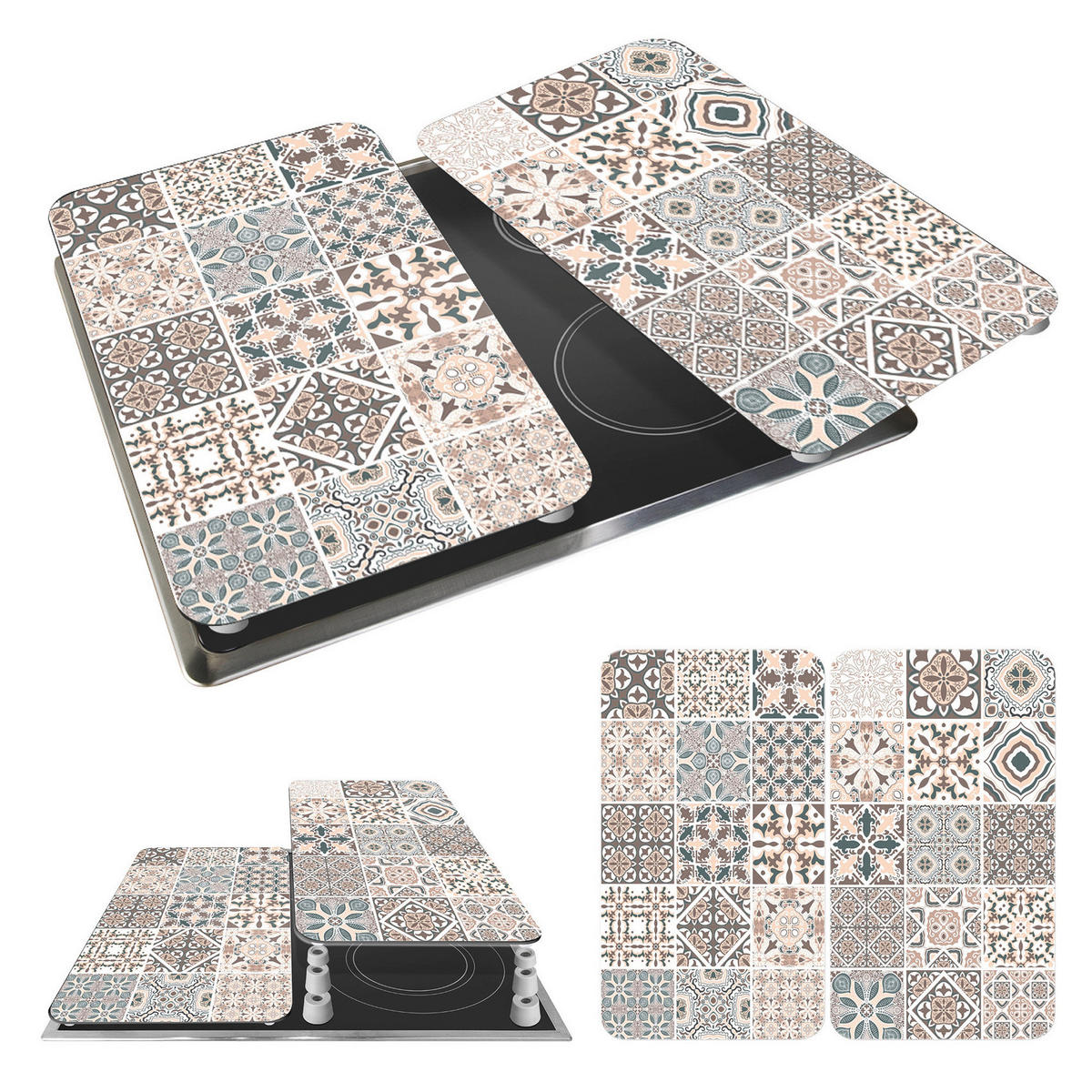 HERDABDECKPLATTEN aus Glas mit Mozaik - Multicolor, Glas (30/5.5/52cm) - Wenko