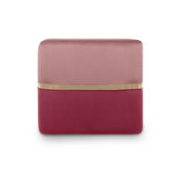 POUF Kate Samt in Himbeerrosa und goldfarbenes Metall - Pink, Holzwerkstoff/Textil (50/45/50cm) - Sicaan