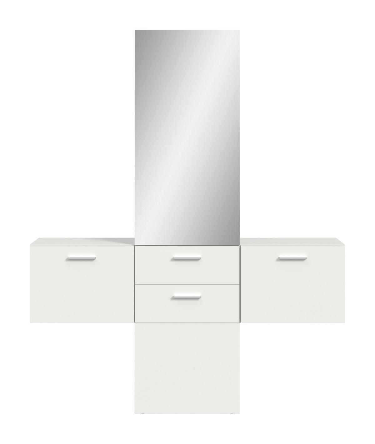 GARDEROBEN-SET VAGA 3-tlg. (B/H/T: ca. 156/190/36 cm) in weiß/weiß - Weiß, Holzwerkstoff (156/190/36cm)