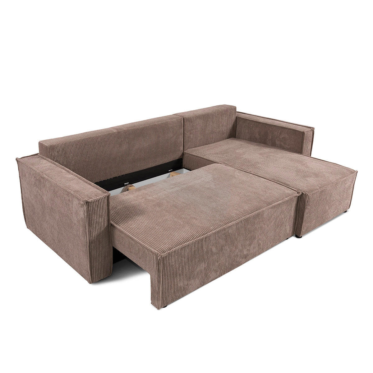 ECKSOFA Ezekiel 3 Sitzplätze Terracotta - Orange, Holz (236/145cm) - Petits-meubles
