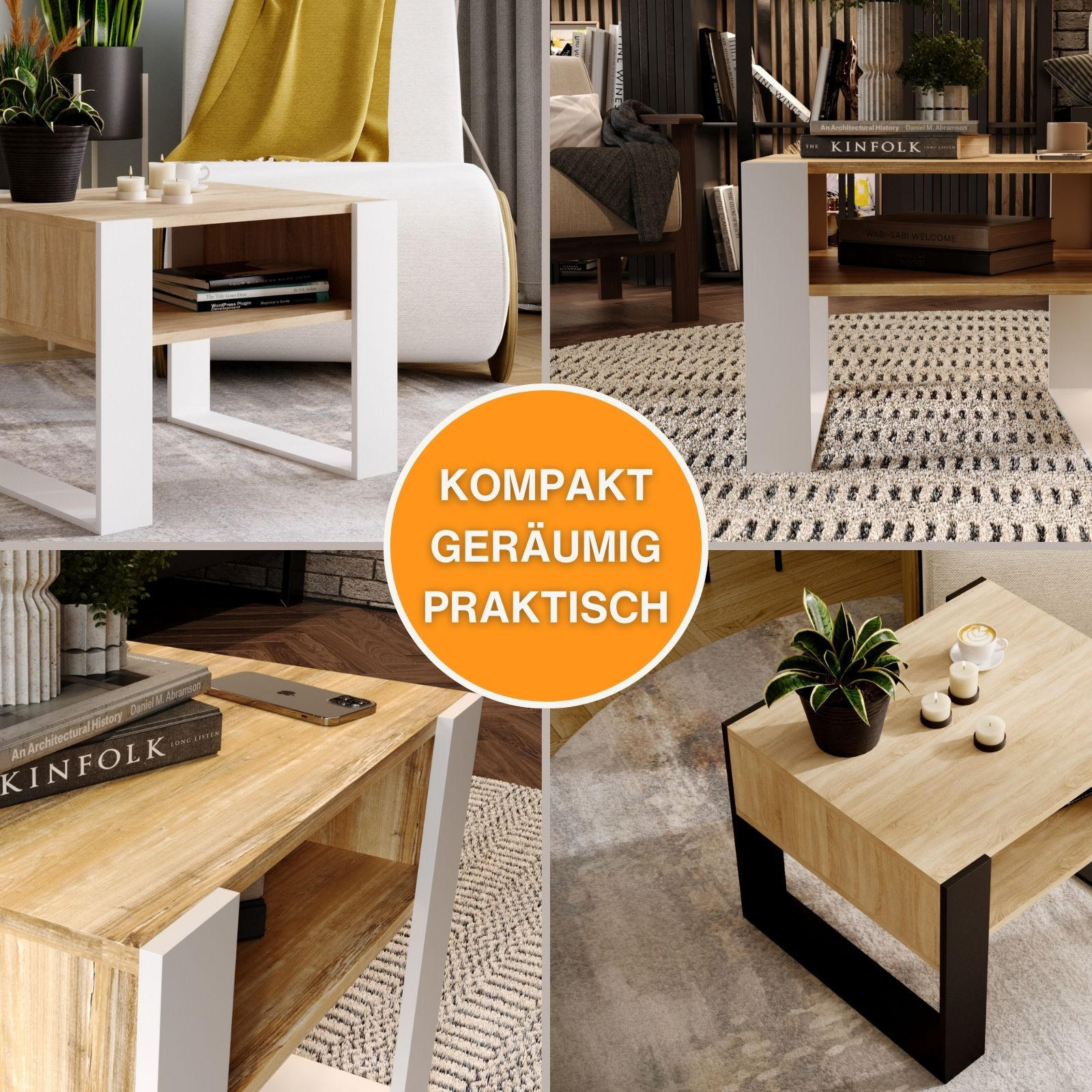COUCHTISCH Karo65 65/45/53,6 - Schwarz/Braun, Holzwerkstoff (53/65/45cm) - RAUMHIRSCH FURNITURE