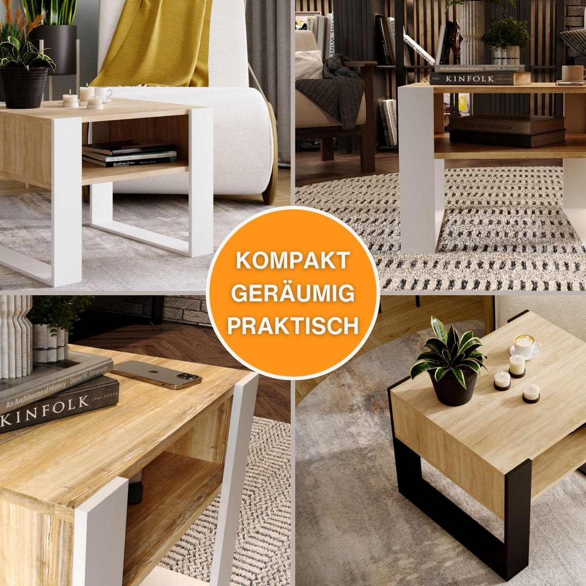 COUCHTISCH Karo65 65/45/53,6 - Schwarz/Braun, Holzwerkstoff (53/65/45cm) - RAUMHIRSCH FURNITURE