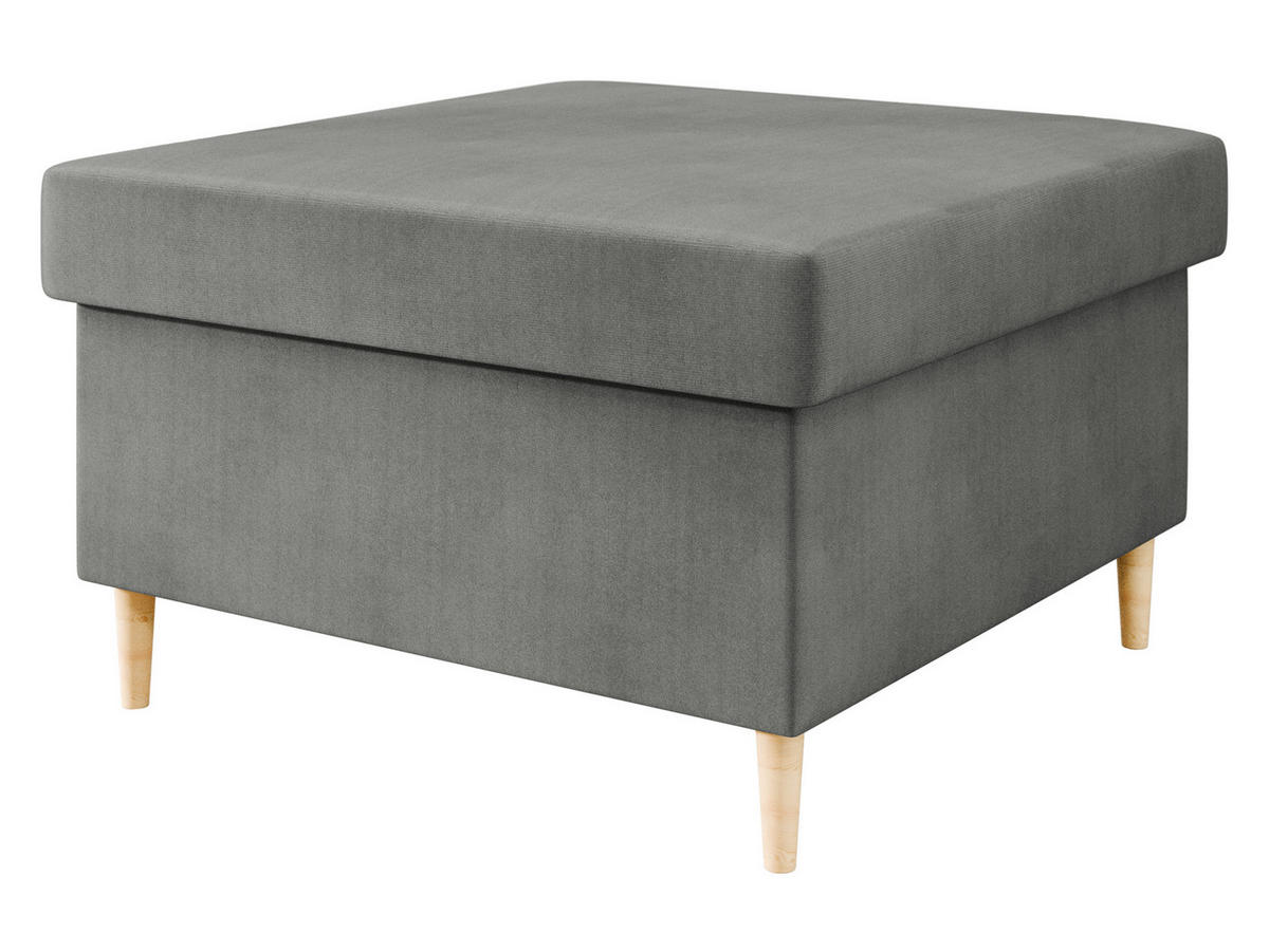 POLSTERHOCEKR Zako P - Naturfarben/Grau, Holz/Textil (70/43/70cm) - MIRJAN24