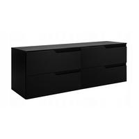 WASCHBECKUNTERSCHRANK MODERN 120 cm mit Arbeitsplatte Farbe: Schwarz - Schwarz - Schwarz, Holzwerkstoff (120/57/46cm) - Rodan