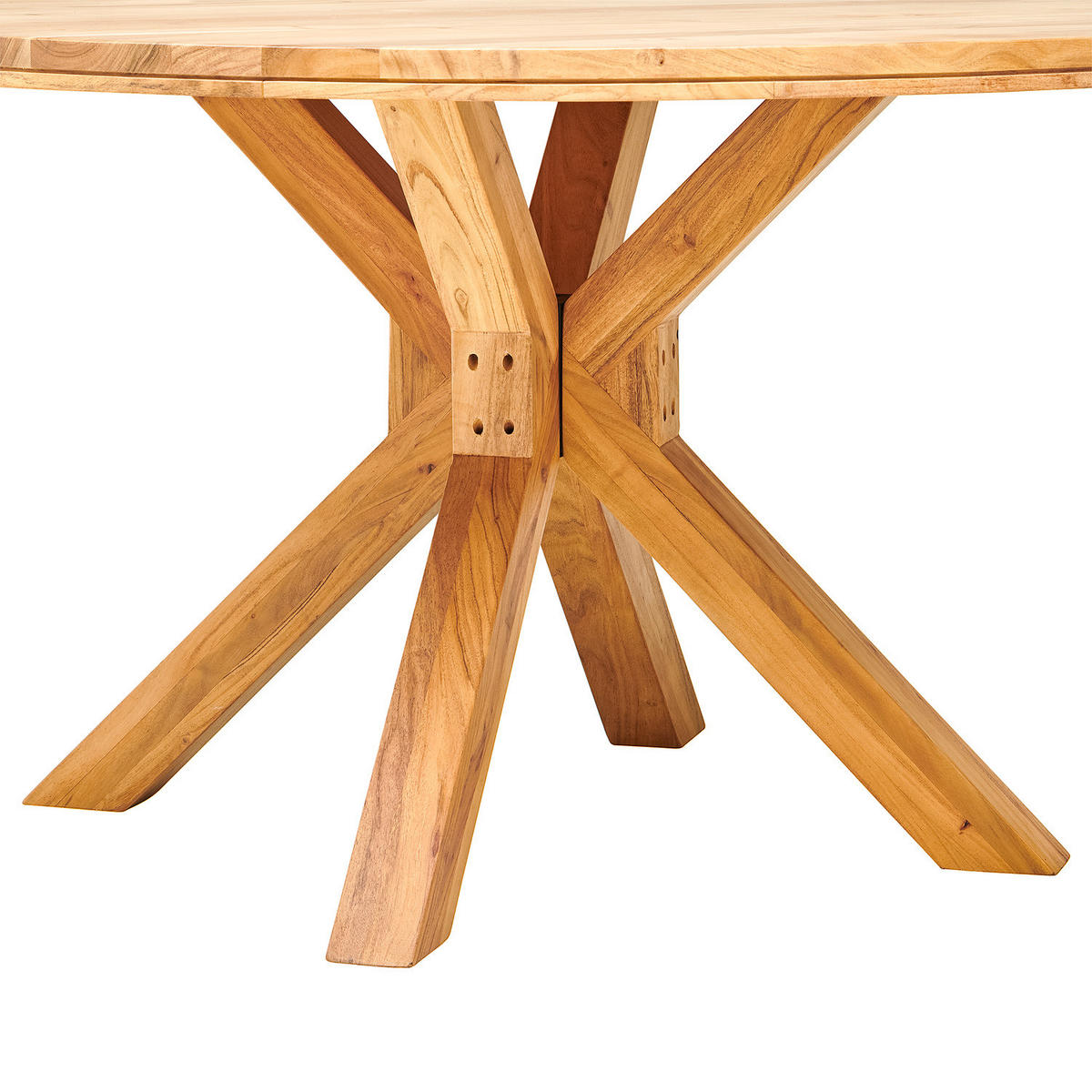MASSIVER ESSTISCH - Massivholz - Akazie Braun - Akaziefarben, Akazienholz/Holz (140/140/76cm) - home24