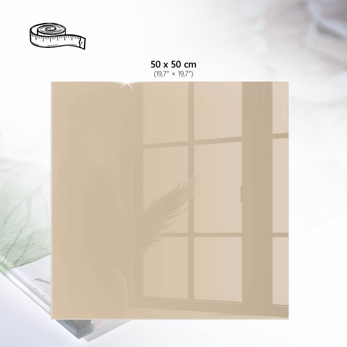TISCHPLATTE 50x50 cm – Beige-Orange - Violett, Glas (50/50/0.4cm) - Wallfluent