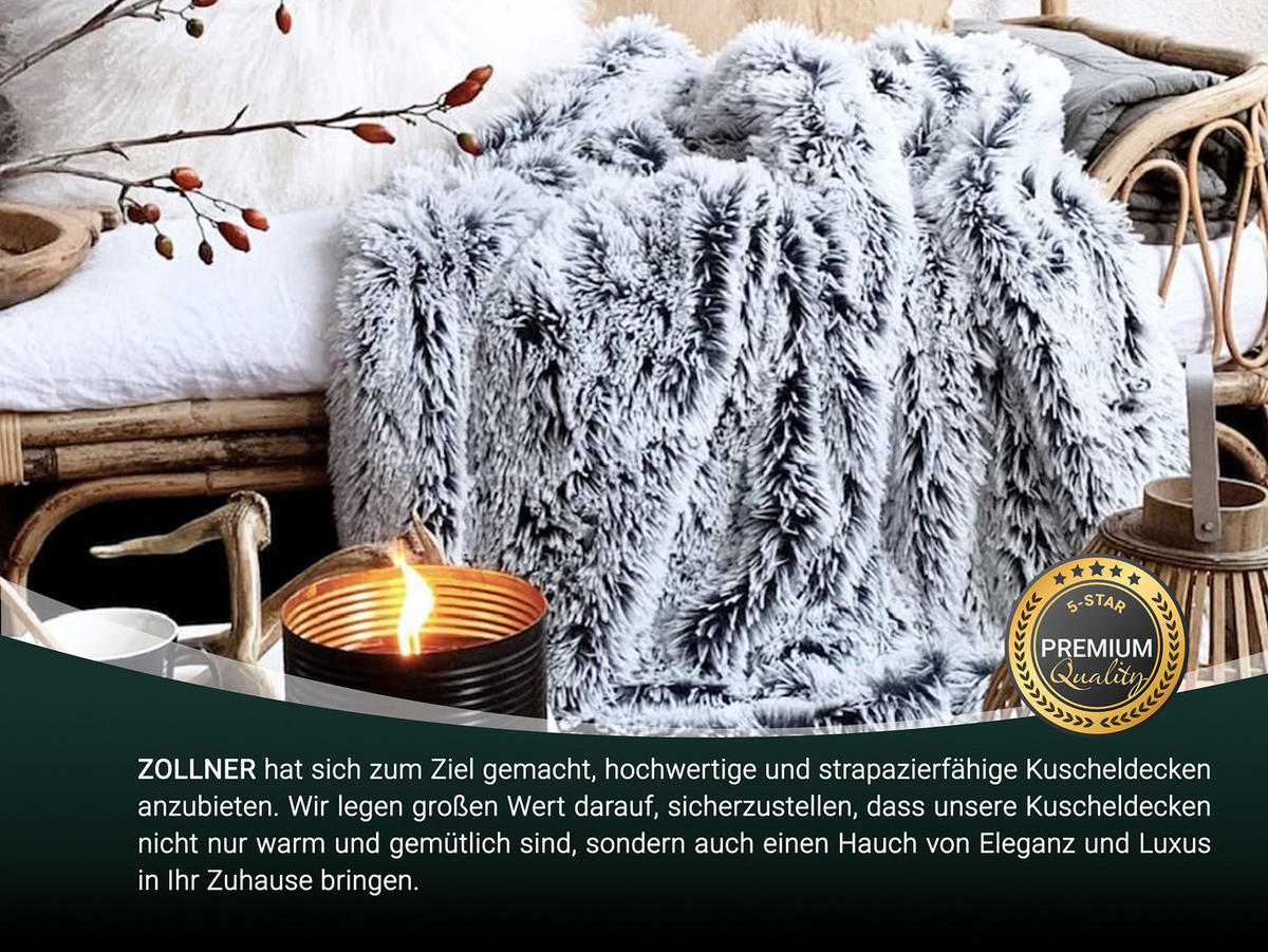 KUSCHELDECKE, 220x240 cm, 100% Polyester, Grau - Grau, Textil (220/240cm) - Zollner