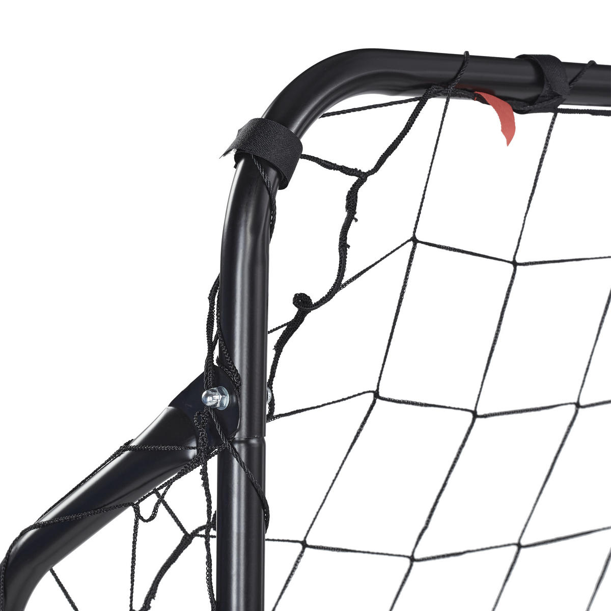 FUSSBALLTOR Schwarz mit Torwand Stahl 153x217x75 cm - Schwarz, Textil/Metall (217/75cm) - Relaxdays