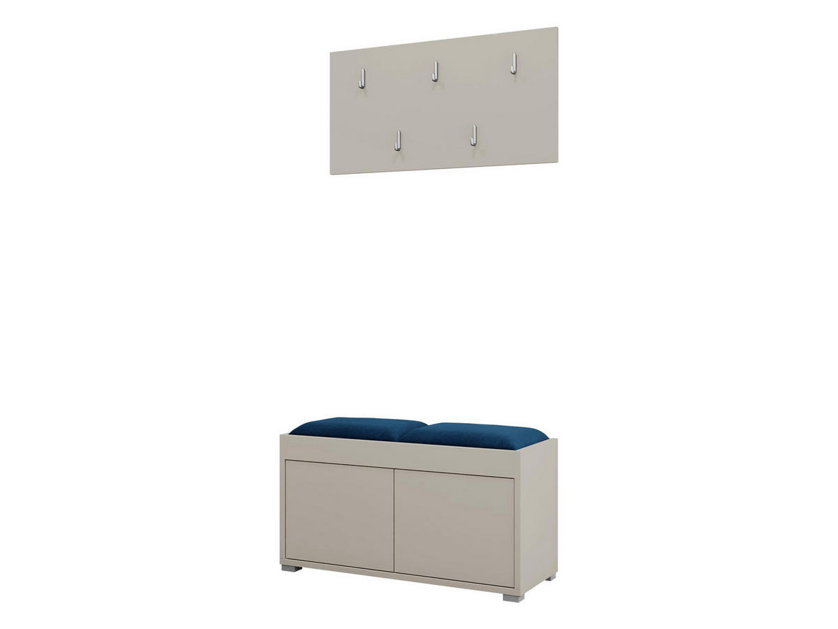 GARDEROBEN-SET Gesita VII - Kaschmir/Blau, Holzwerkstoff/Kunststoff (84/45/35cm) - MIRJAN24