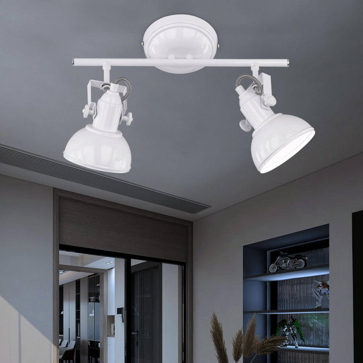 LED DECKENLEUCHTE Weiß Metall - Weiß, Metall (36/13/25cm)