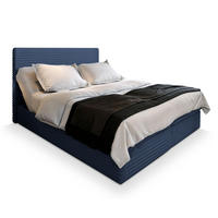 BOXBETT MILARA 160x200 cm mit Matratze und Topper - Blau - Blau, Holz (160/200cm) - MASSENO