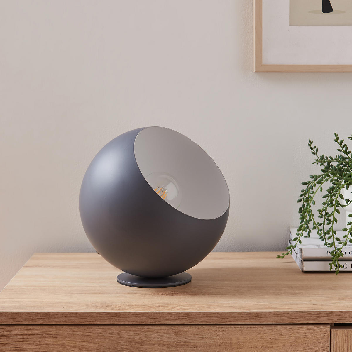 STOLNÍ LAMPY Lukkodso - šedá, kov (20/20/20cm) - lux.pro