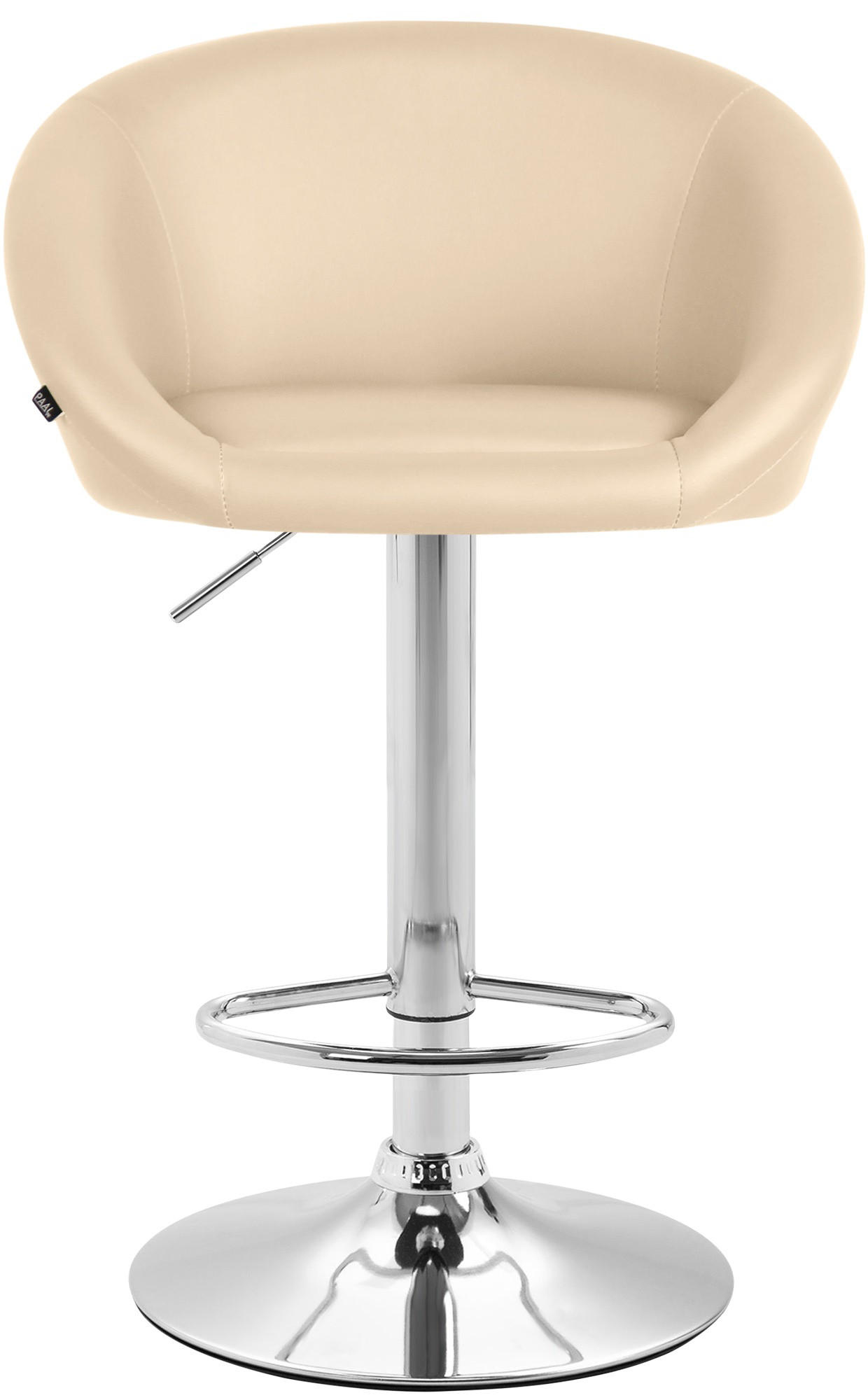 BARHOCKER Lederlook creme - Chromfarben/Creme, Textil/Metall (55/86/51cm) - CLP