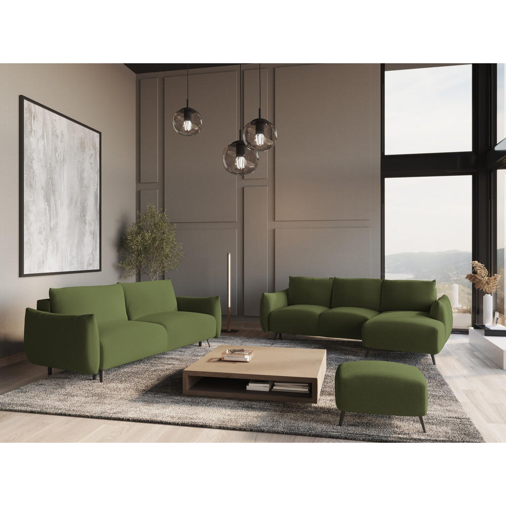 Thumbnail - Makamii Pouf, Dunkelgrün, Textil, 1-Sitzer, Füllung: Schaumstoff, 65x44x65 cm, Made in EU, Wohnzimmer, Hocker, Sitzhocke...