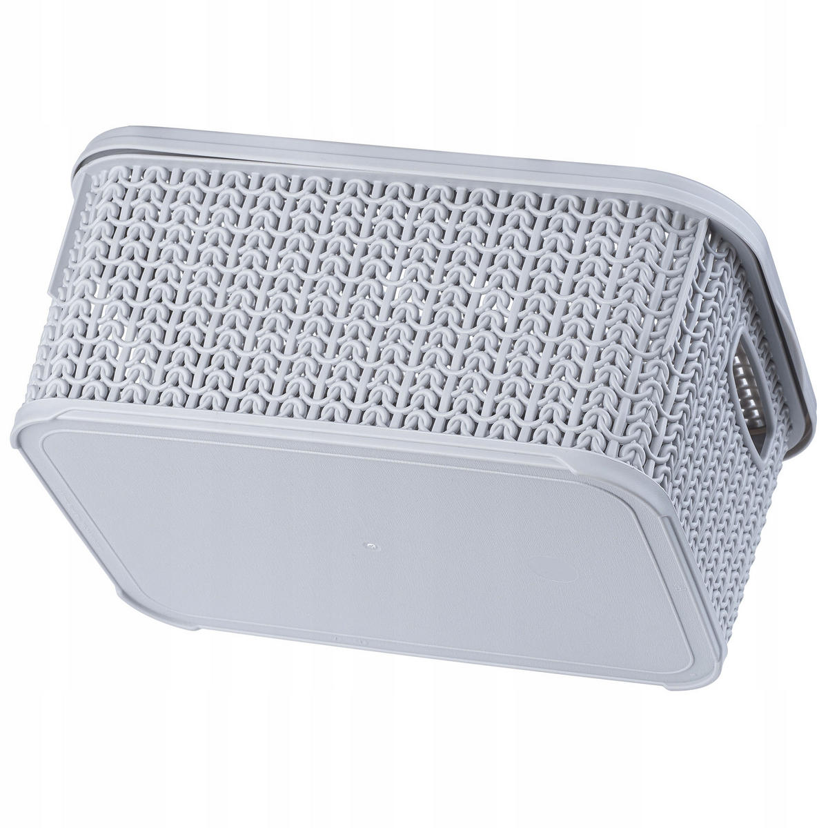 KORB mit Deckel, 6L, grau, 2 Stk. - Grau, Kunststoff (20/29cm) - KADAX