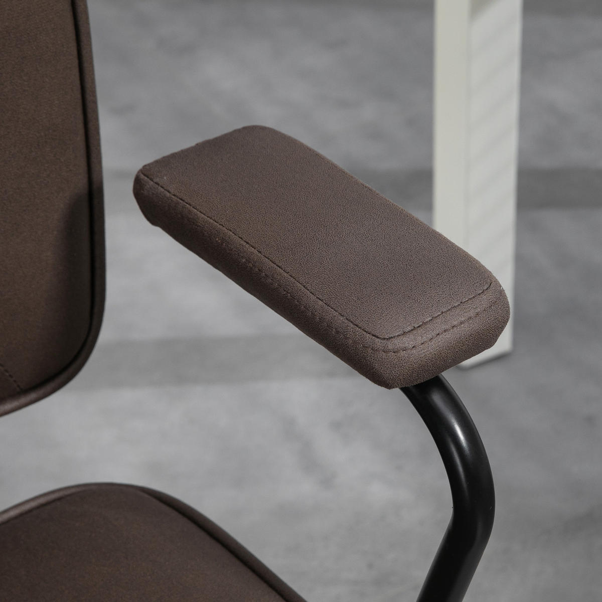 BÜROSTUHL mit Rollen, Drehstuhl, Kaffee - Schwarz, Metall (58/91/61cm) - Vinsetto