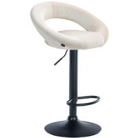 BARHOCKER Samt creme - Creme/Schwarz, Textil/Metall (53/80/47cm) - CLP