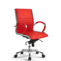 DREHSTUHL Montreal Echtleder Rot – ergonomisch, 150 kg belastbar, Sitzhöhe 46-54cm - Rot, Leder/Metall (60/97/60cm) - Versee
