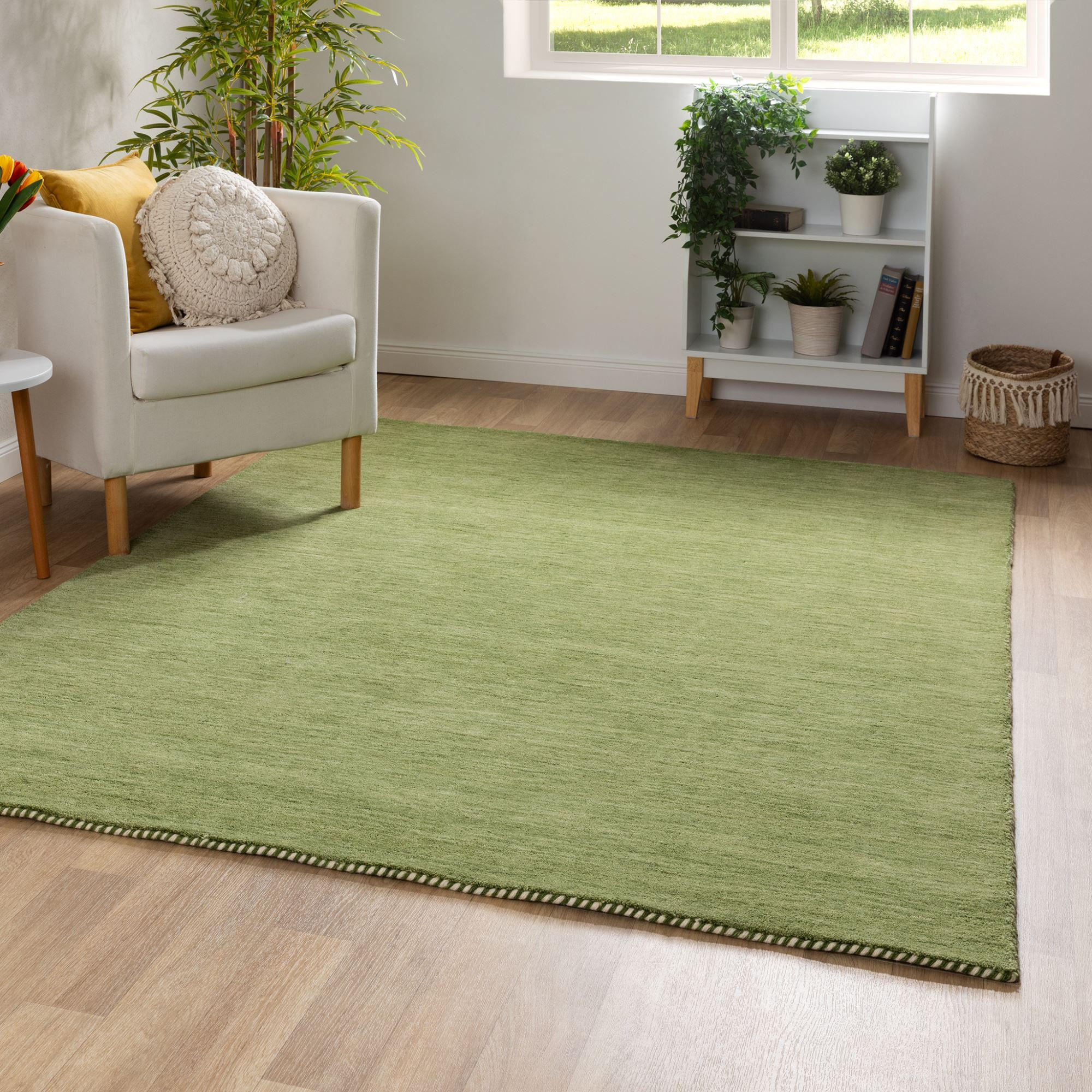 WOLLTEPPICH 65/135 cm Nomade - Grün, Naturmaterialien (65/135cm) - Steffensmeier