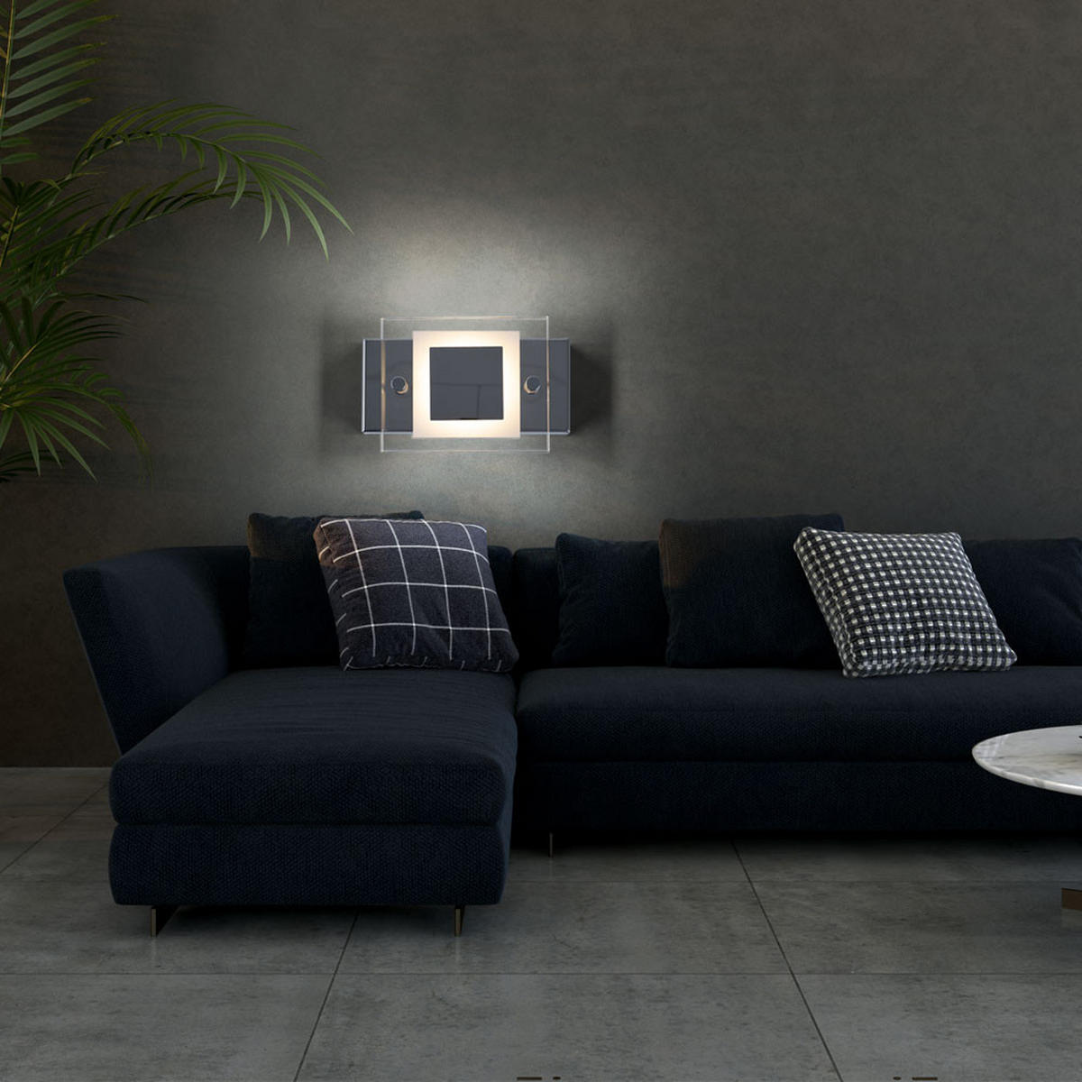 LED WANDLEUCHTE SPLASH Chrom Silber 2er Set - Silberfarben, Glas (10/5/15cm)