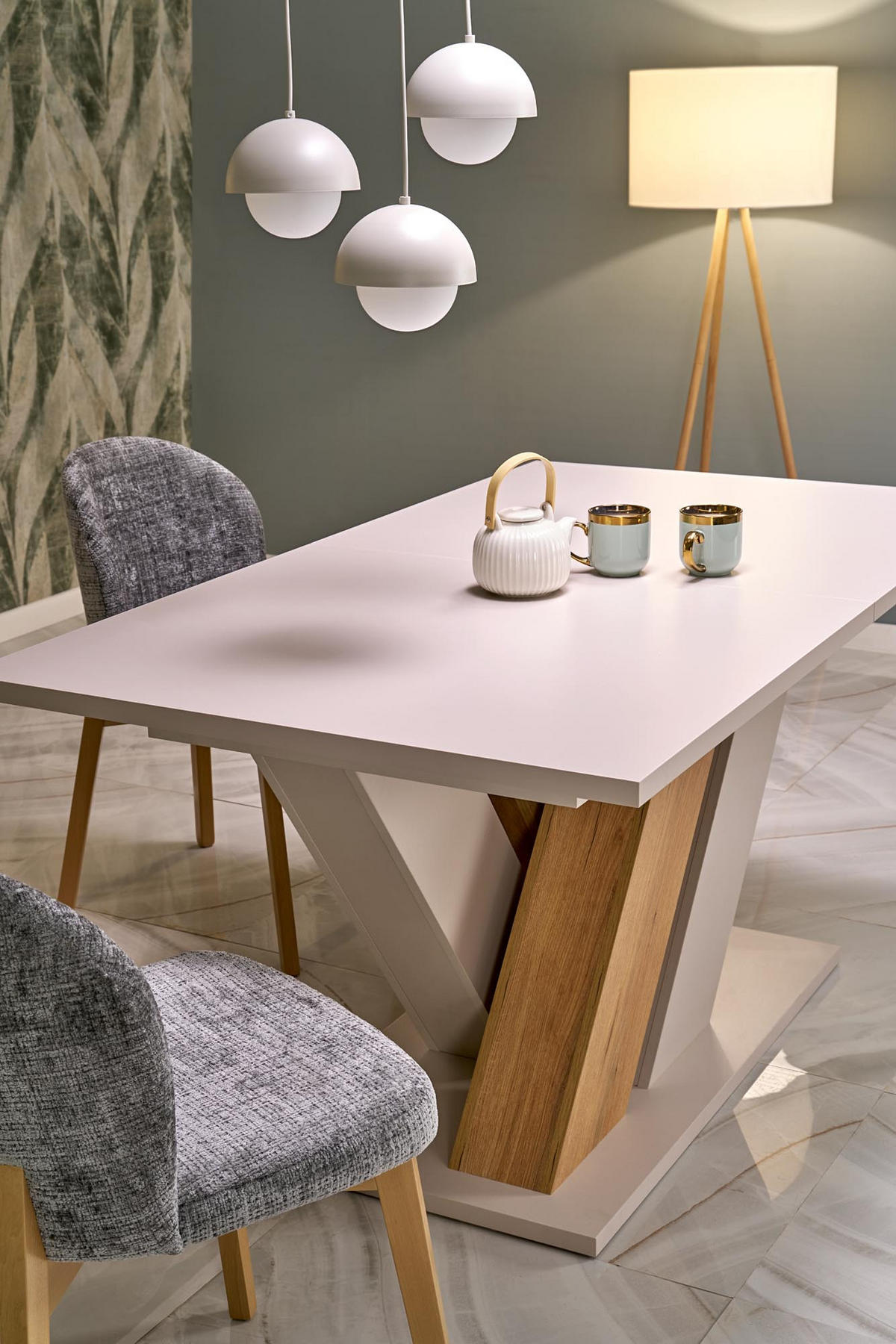 ESSTISCH rechteckig Cashmere - Eiche Artisan ausziehbar - Beige/Eiche Artisan, Holzwerkstoff (90/160/76cm) - designimpex