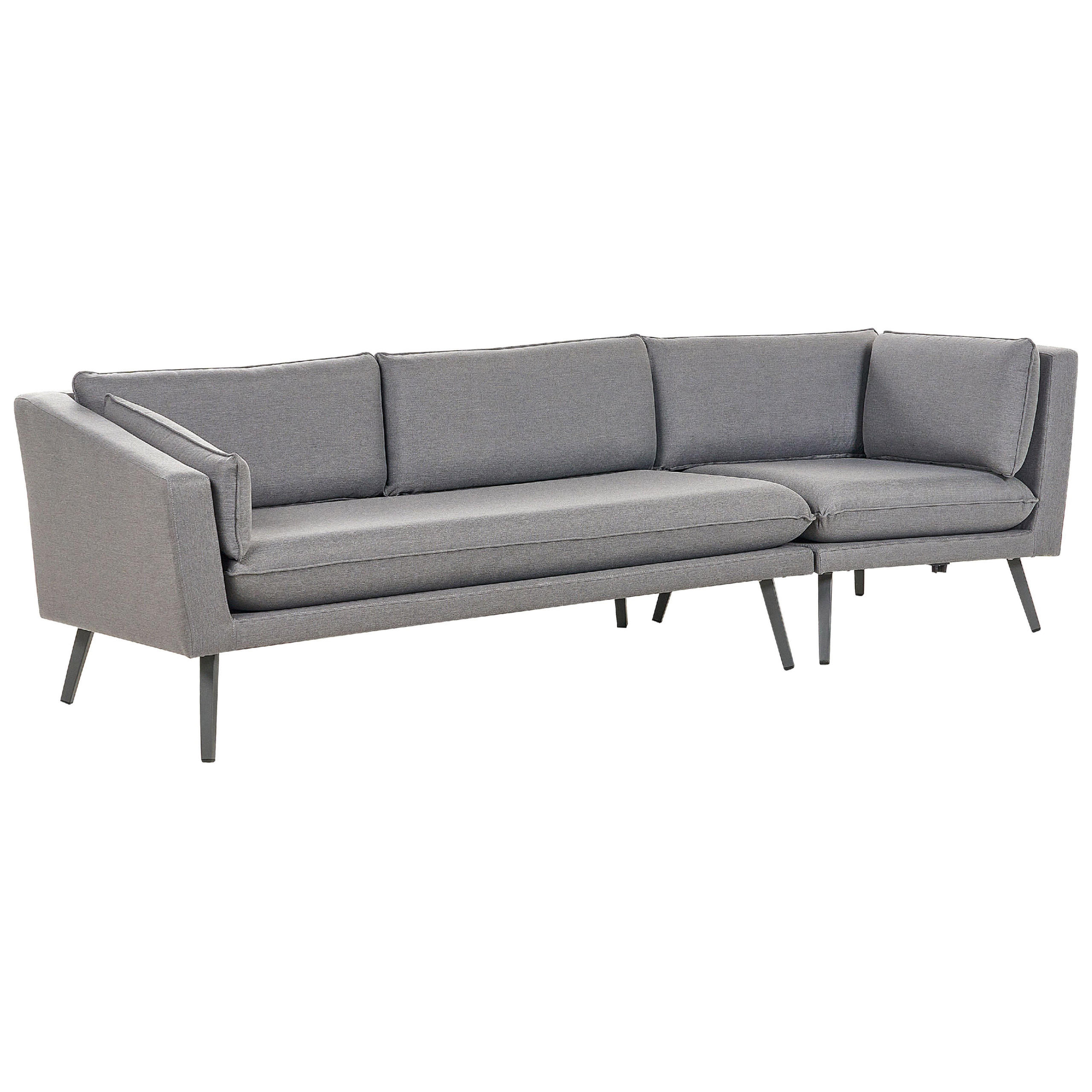 GARTENSOFA 3-Sitzer grau rechte Seite modular Loretello - Grau, Textil (243/70/76cm) - Beliani
